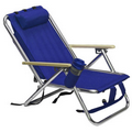 Outdoor Folding Aluminium Beach Chair with Teak wood Arm